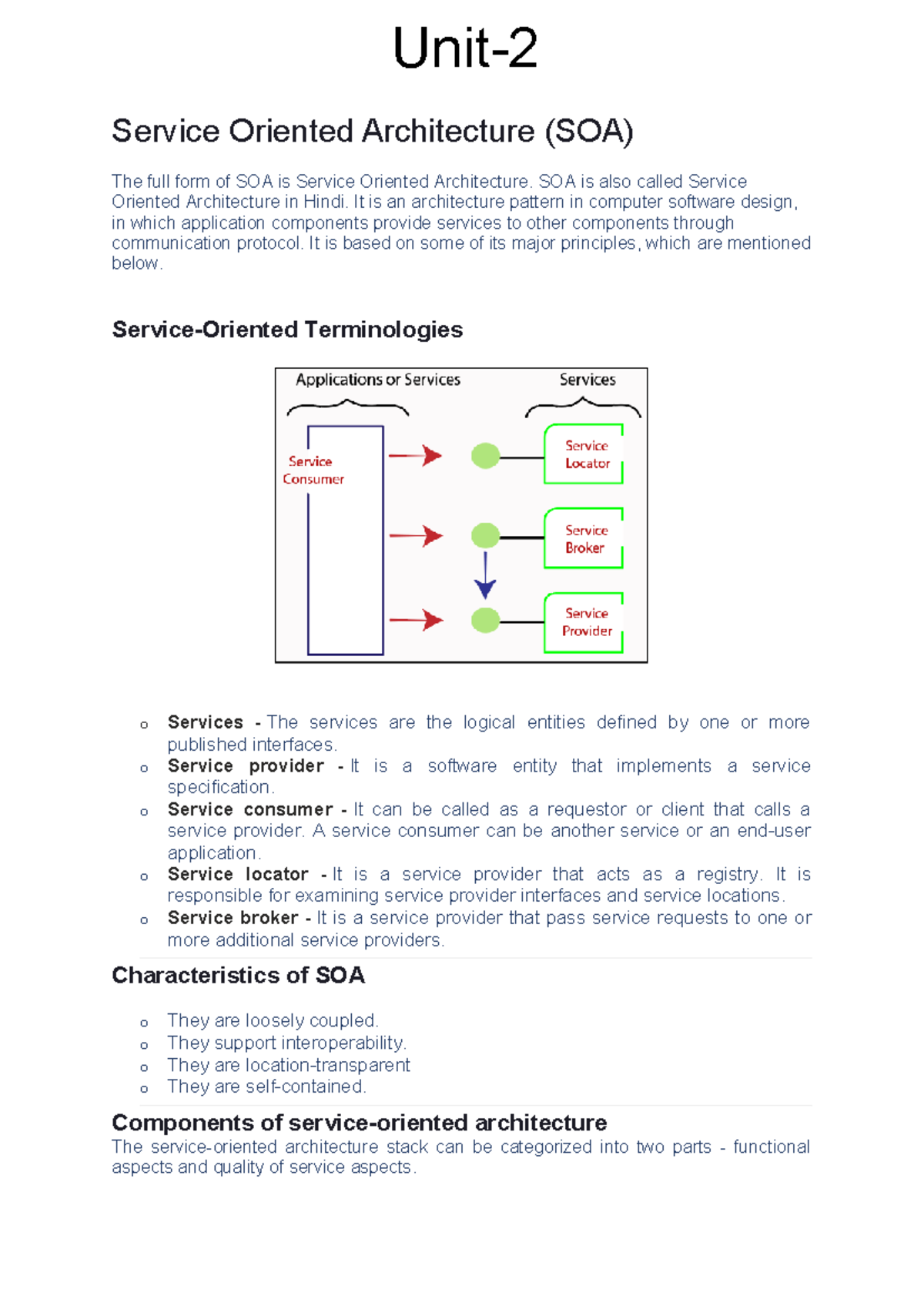 Unit-2 - Cloud Computing notes unit-2 - Service Oriented Architecture ...