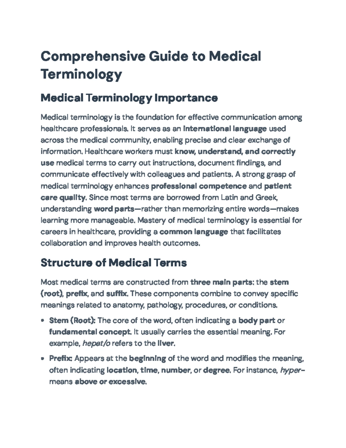 Medical Terminology Overview & Abbreviations - Module 6 Part B - Studocu