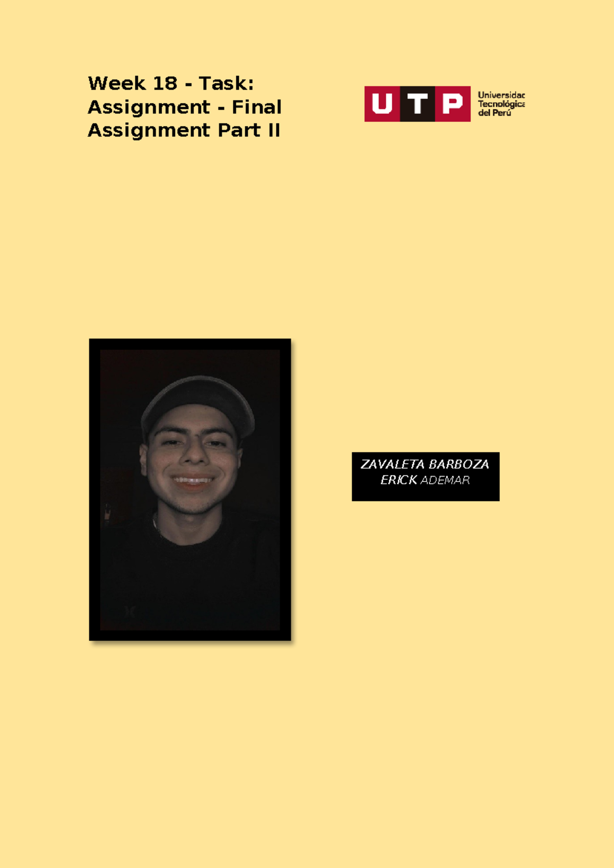 Week 18 Task: Final Assignment Part II (AC-S18) - Studocu