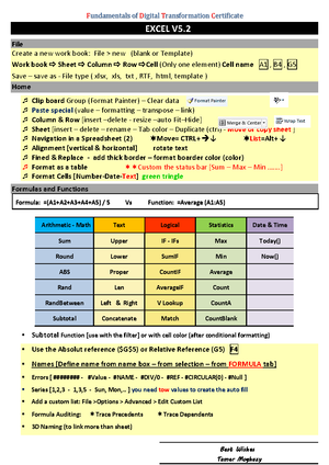Excel 365 Formulas Guide: Comprehensive Functions & Examples - Studocu
