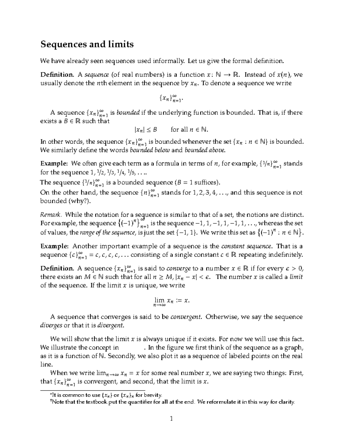 Week 5 - Lecture Notes on Sequences and Limits - Studocu