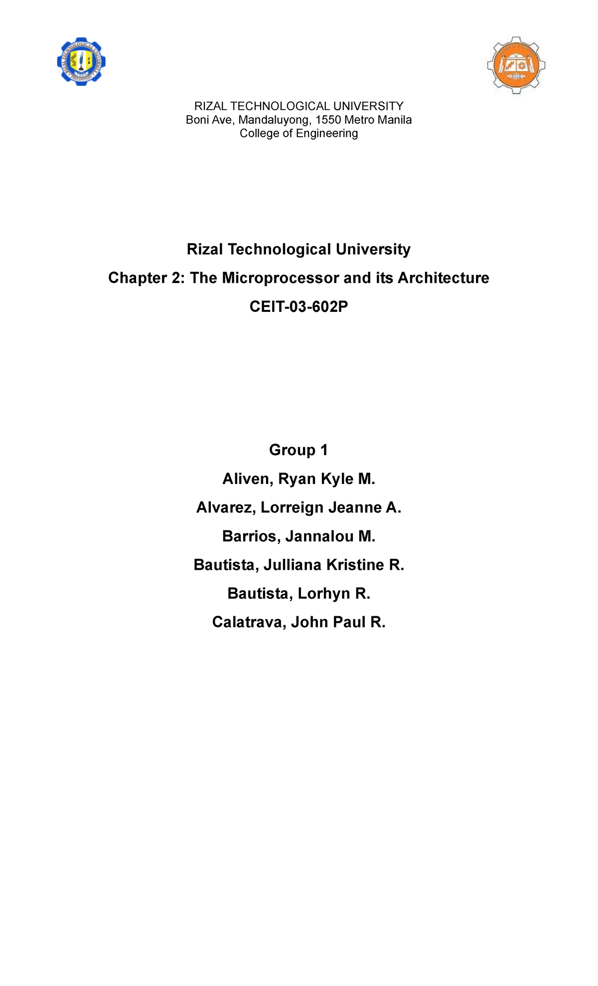 CPE 311 Chapter 2: Microprocessor Architecture Lecture Notes - Studocu