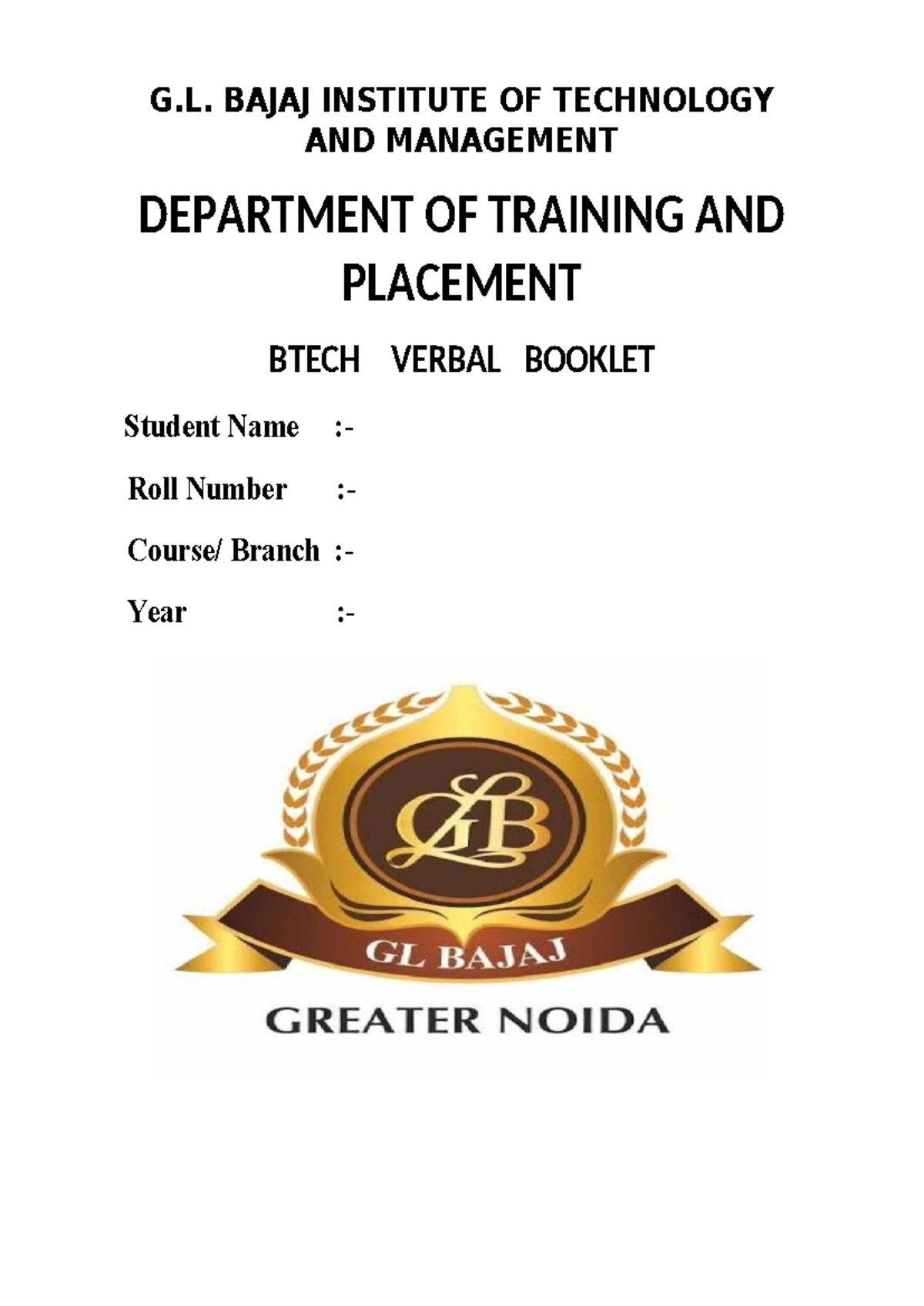 BTECH Verbal & Aptitude Practice Sheet - Final Exam Guide - Studocu