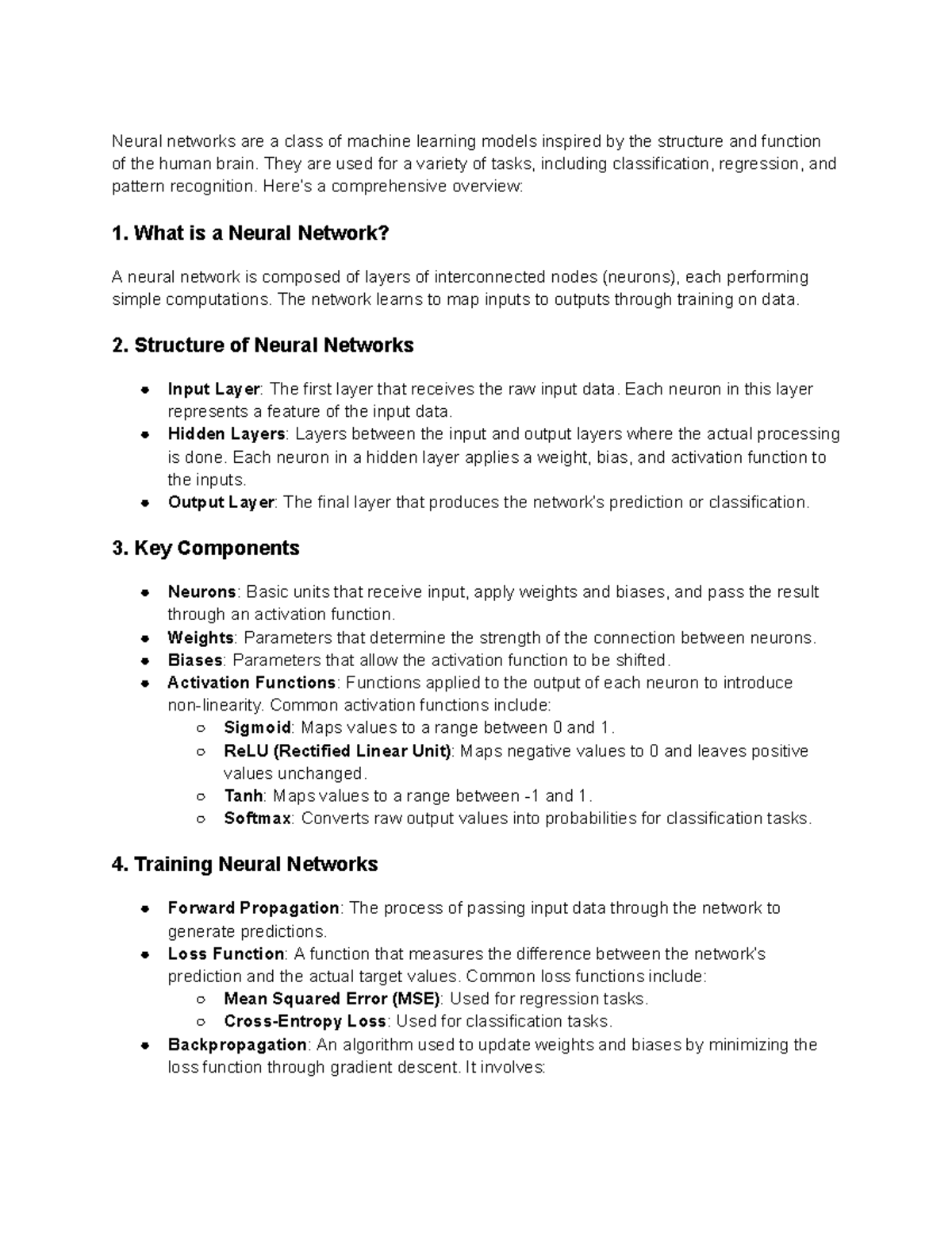 Neural Networks - notes - Neural networks are a class of machine ...