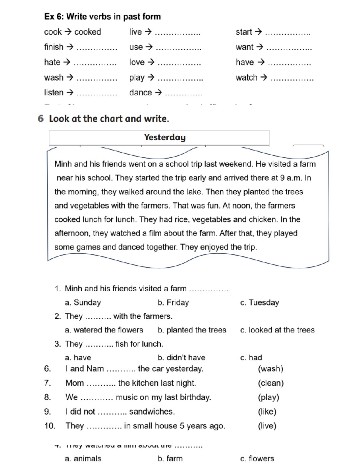 Unit 6 Revision: Past Tense Verbs and School Trip Activities - Studocu