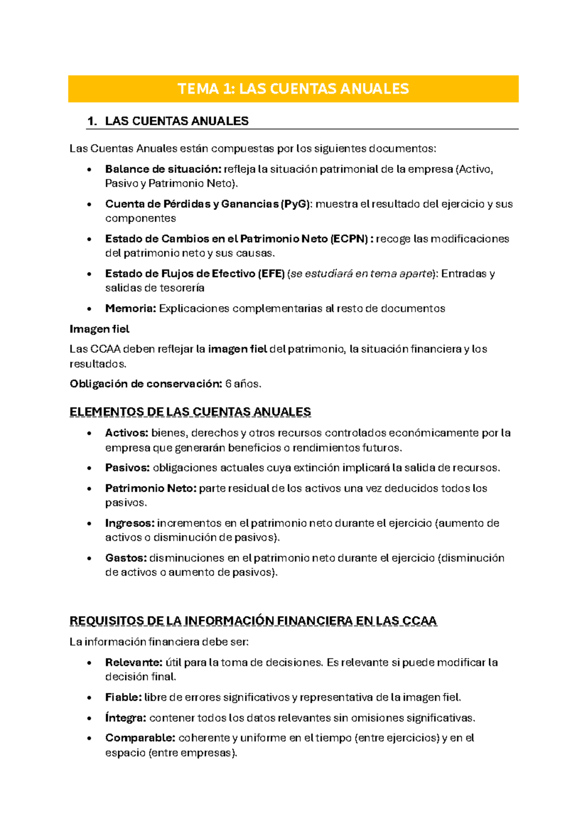 TEMA 1: CUENTAS ANUALES Y SU ESTRUCTURA FINANCIERA - Studocu