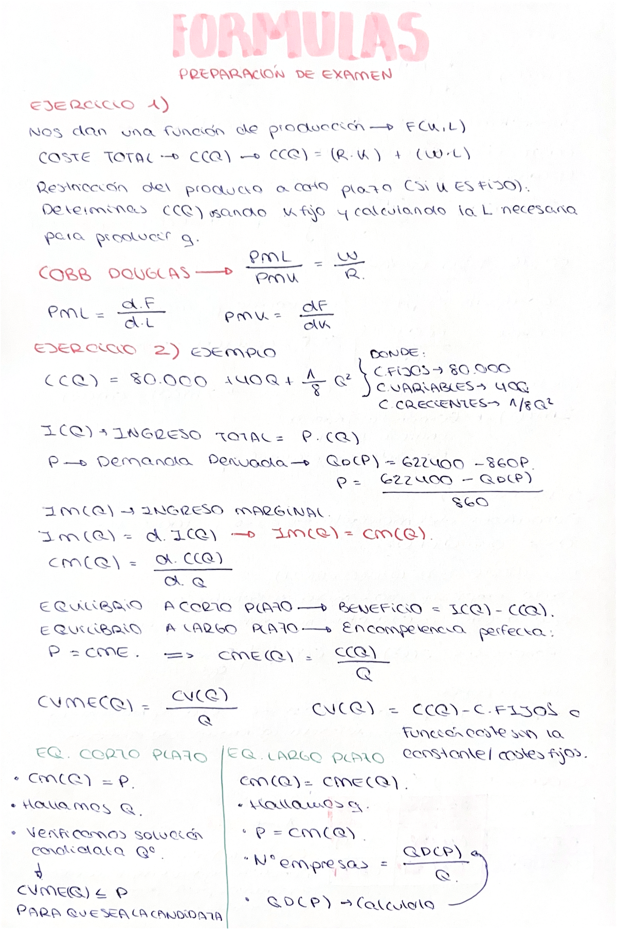 Formulas micro prepracion examen - FORMULAS PREPARACION DE EXAMEN ...