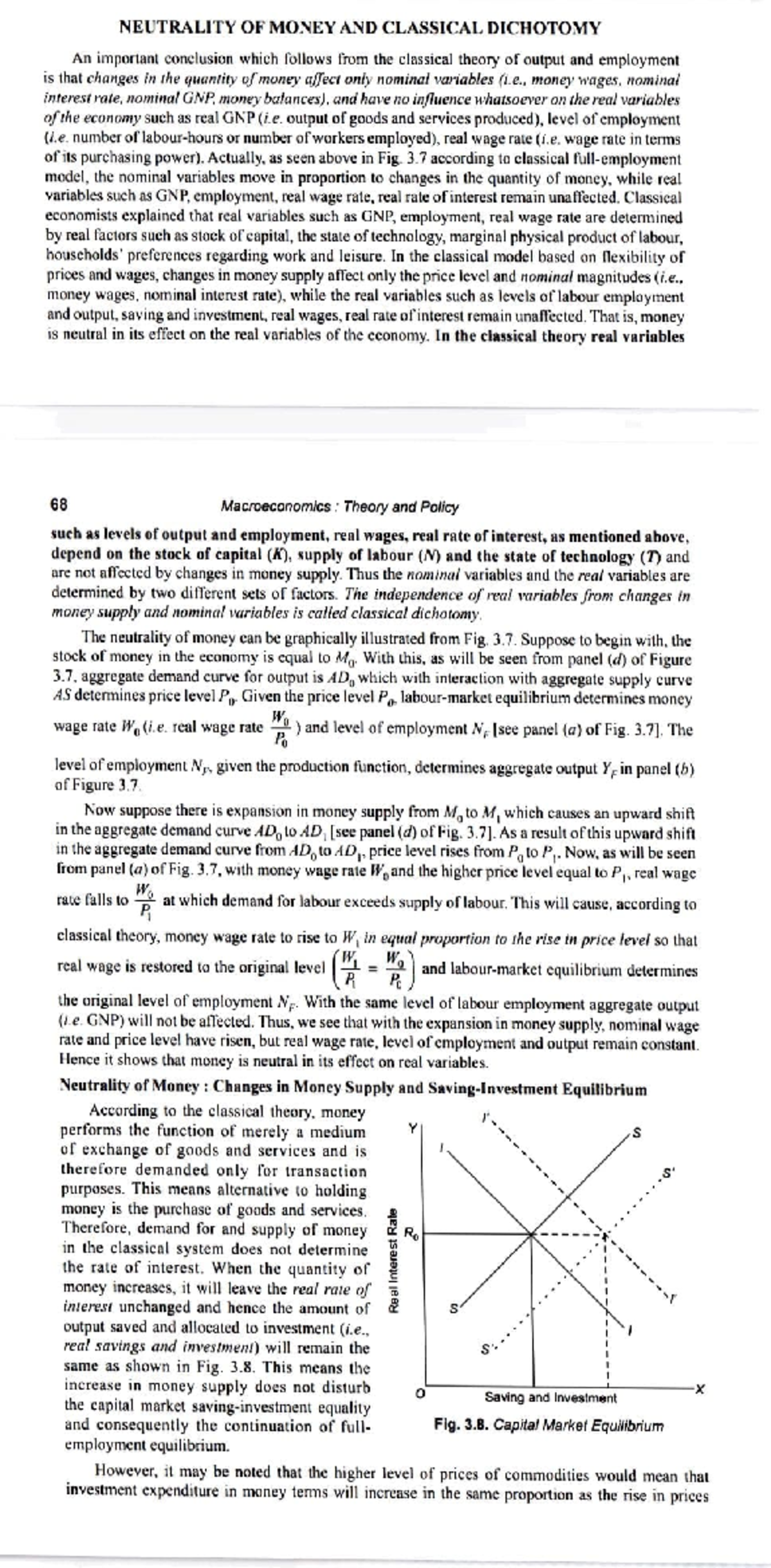 Classical Dichotomy & Money Neutrality in Macroeconomics: Analysis ...