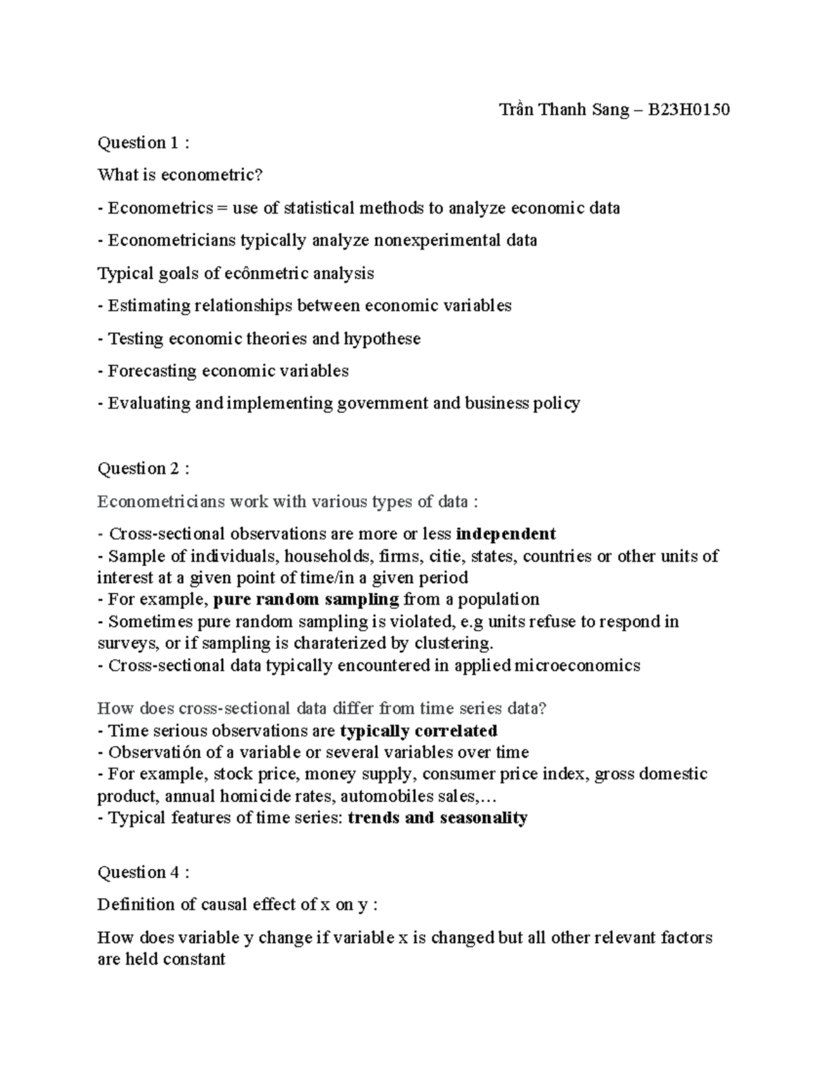 Chapter 1 - hk1: Introduction to Econometrics and Data Analysis - Studocu