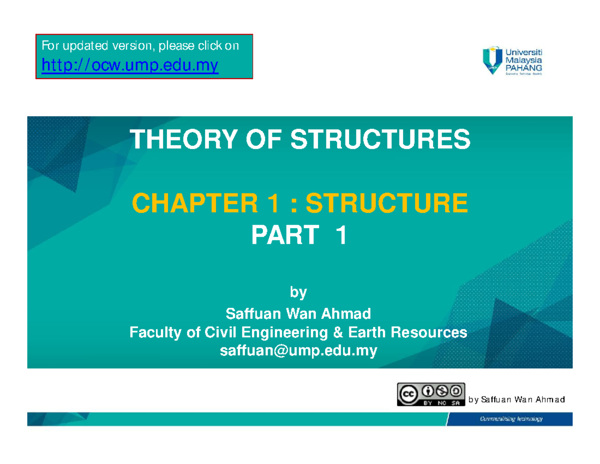 THEORY OF STRUCTURES CHAPTER 1: STRUCTURE PART 1 - Studocu