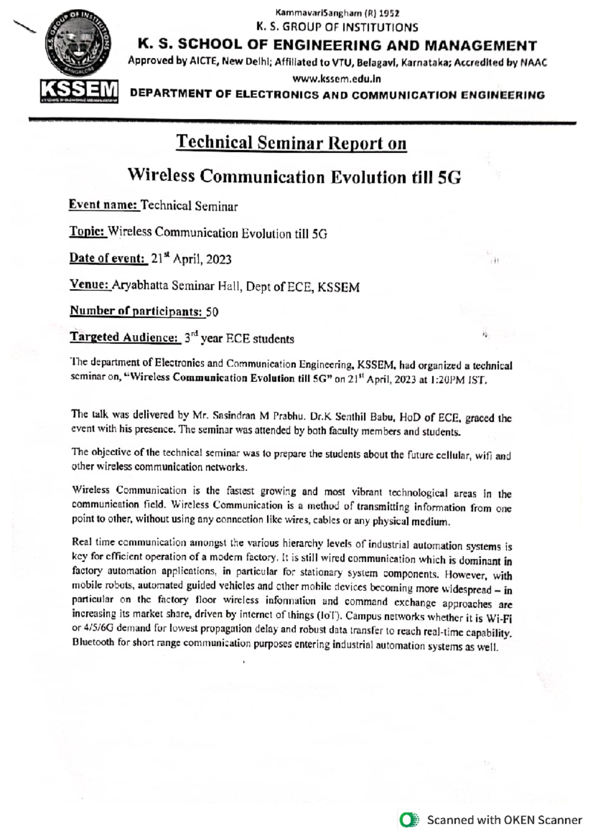 Technical Seminar Report: Wireless Communication Evolution until 5G ...