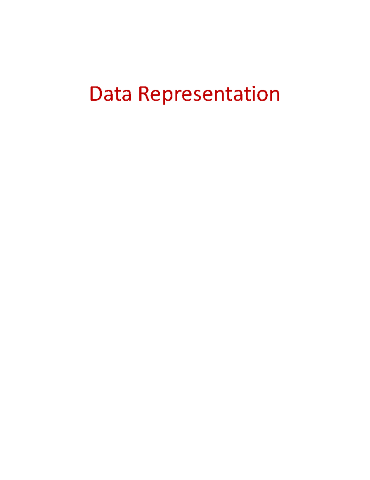 Data Representation: Understanding Number Systems and Conversions - Studocu