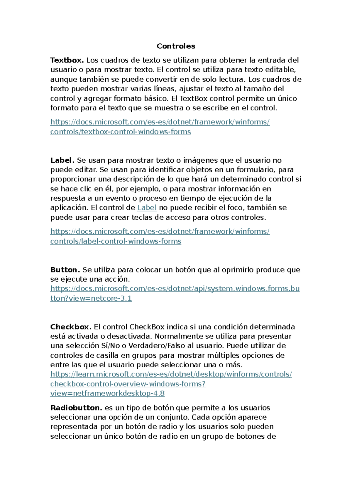 Controles - Controles Textbox. Los cuadros de texto se utilizan para ...