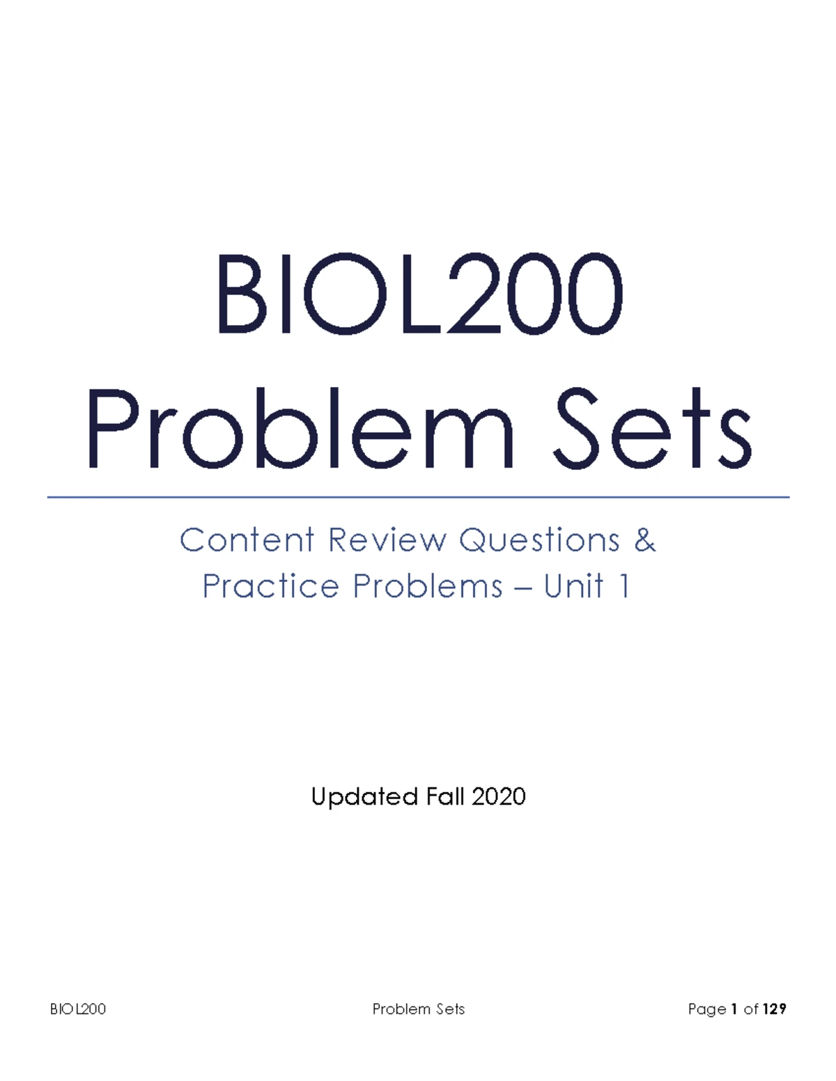 BIOL 200 - Midterm 1 Practice Questions and Key Review - Studocu