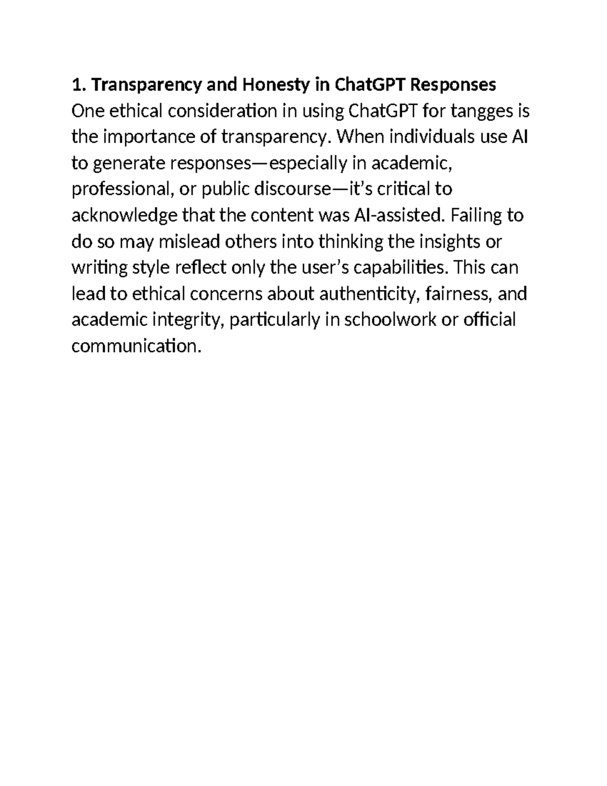 Doc1 - Tutorial works - Transparency and Honesty in ChatGPT Responses ...