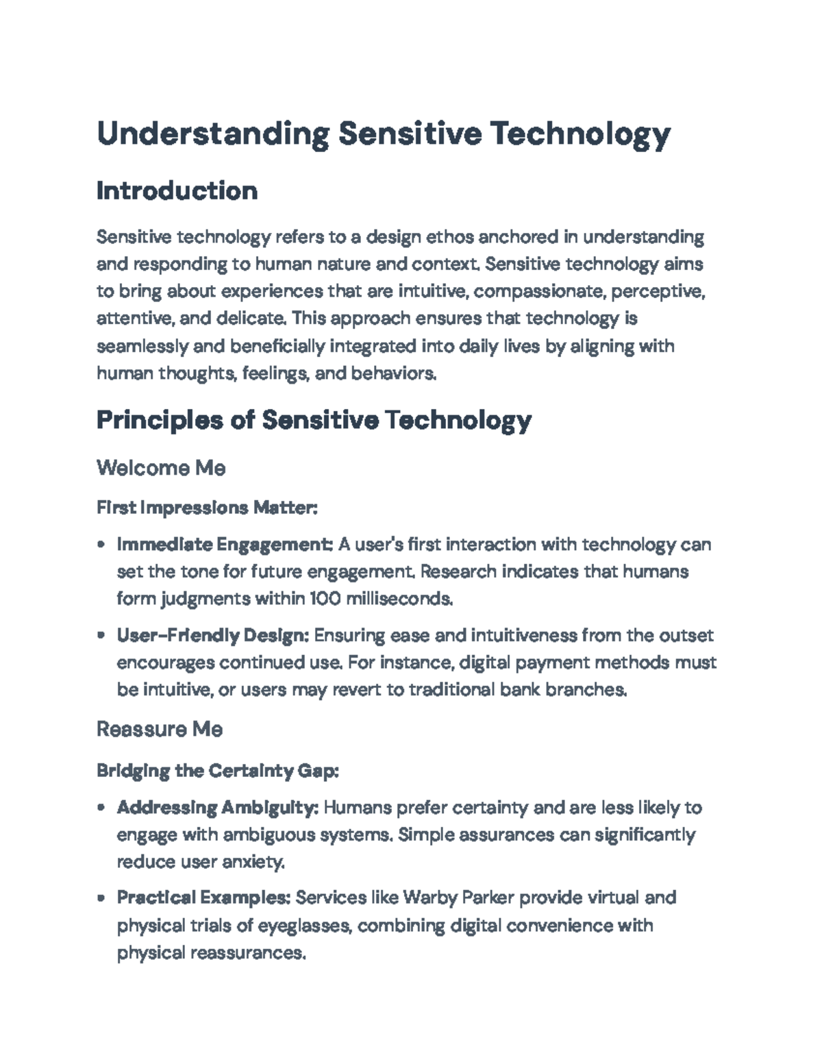Sensitive Technology Principles: Enhancing User Experience and Trust ...