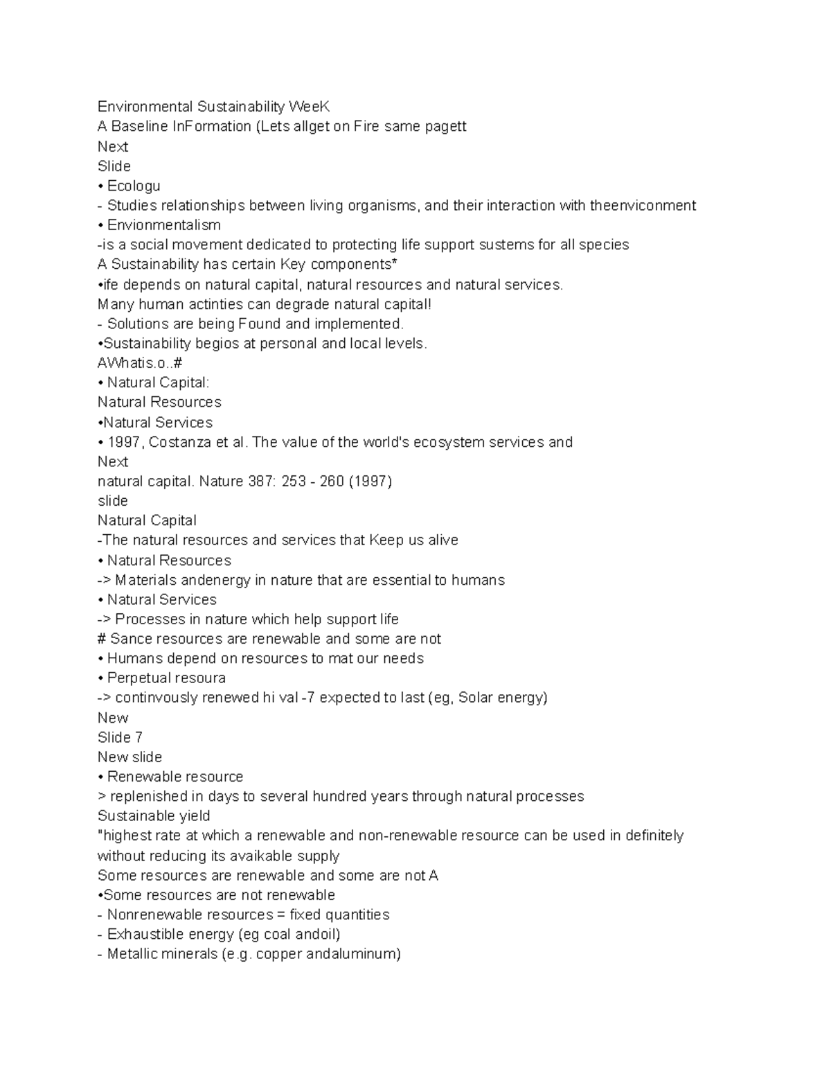 GEO 135 - Environmental Sustainability Notes from Units 1-3 - Studocu