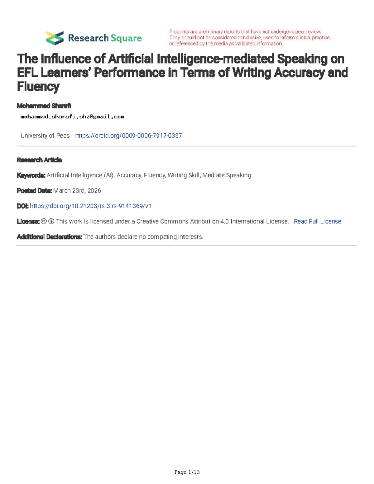 EFL Writing Performance: Impact of AI on Accuracy & Fluency - Studocu