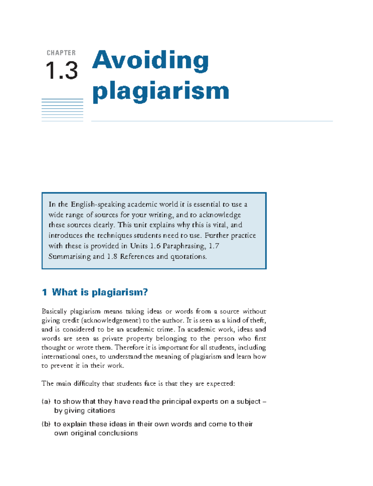 Session 1 - Introduction to Academic Writing: Avoiding Plagiarism - Studocu