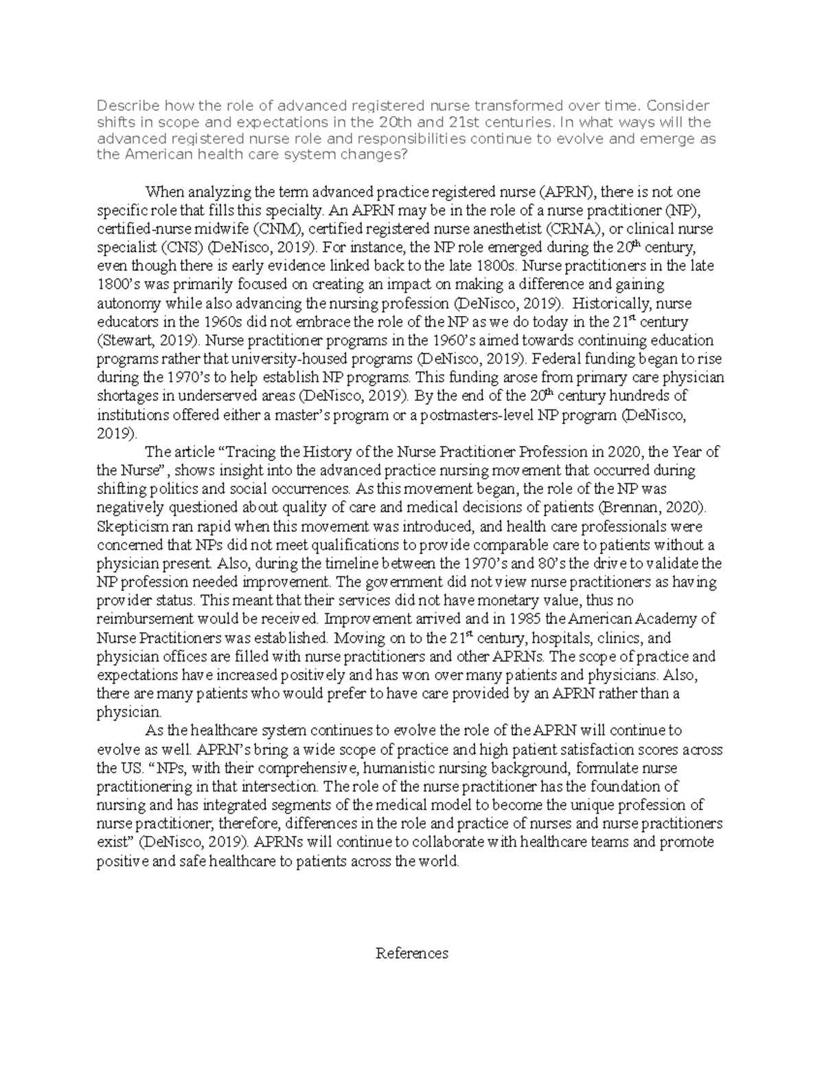Evolution of the Advanced Registered Nurse Role: 20th-21st Century ...