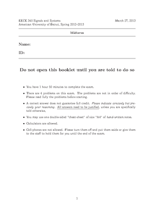 Ps1 sol - Solution of the first assignment - EECE 340 Signals and ...