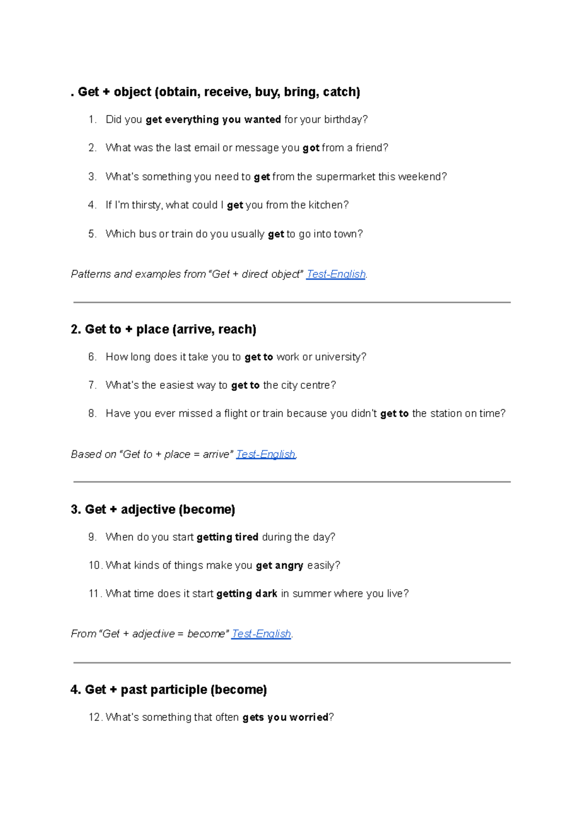 Get Speaking: Understanding the Use of 