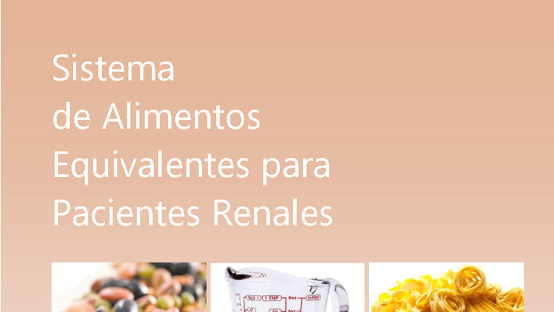 Sistema de Alimentos Equivalentes para Pacientes Renales - SMAE Renal Original - Document Preview