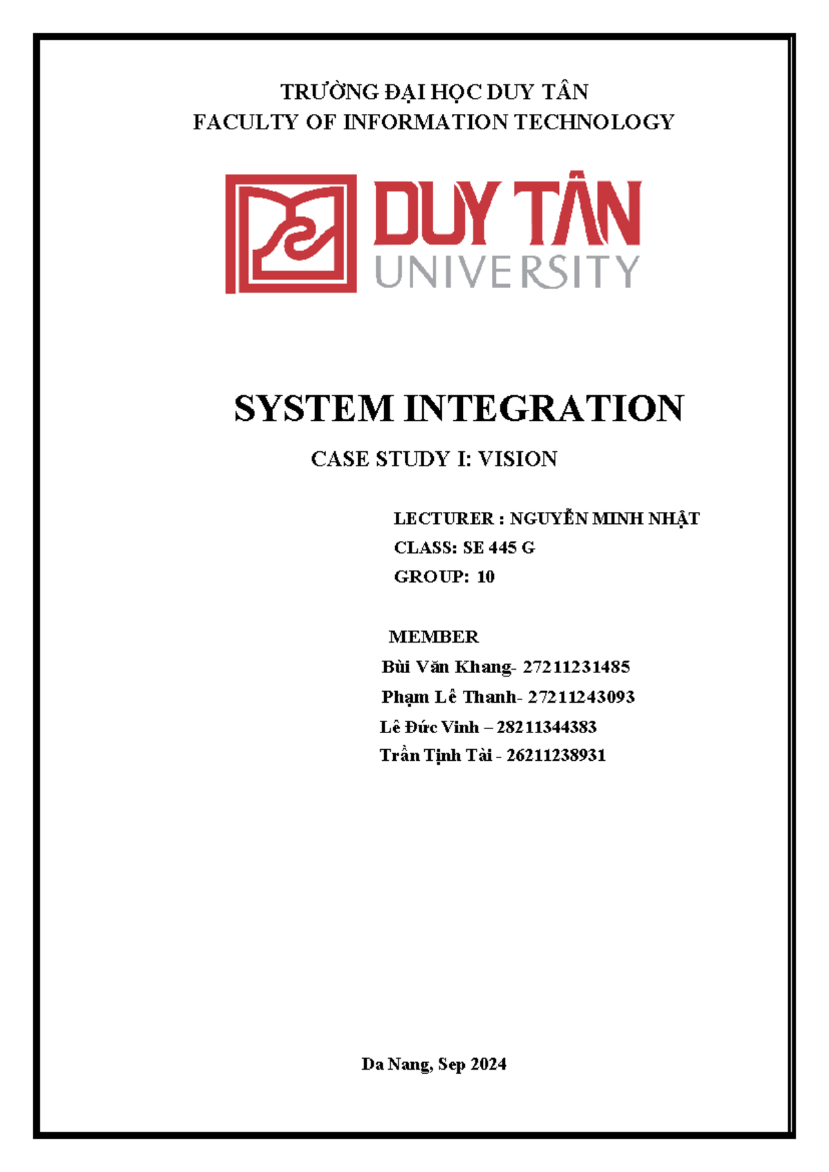 Case Study I - System Integration of Payroll and HR Systems (SE 445 G ...