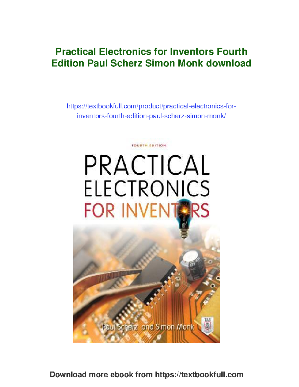 Practical Electronics for Inventors (4th Ed) by Paul Scherz & Simon ...