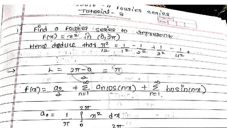 Maths Fourier Series Assignment Sr S 2 B O R B 3 3 Aey 1 E Iitcears