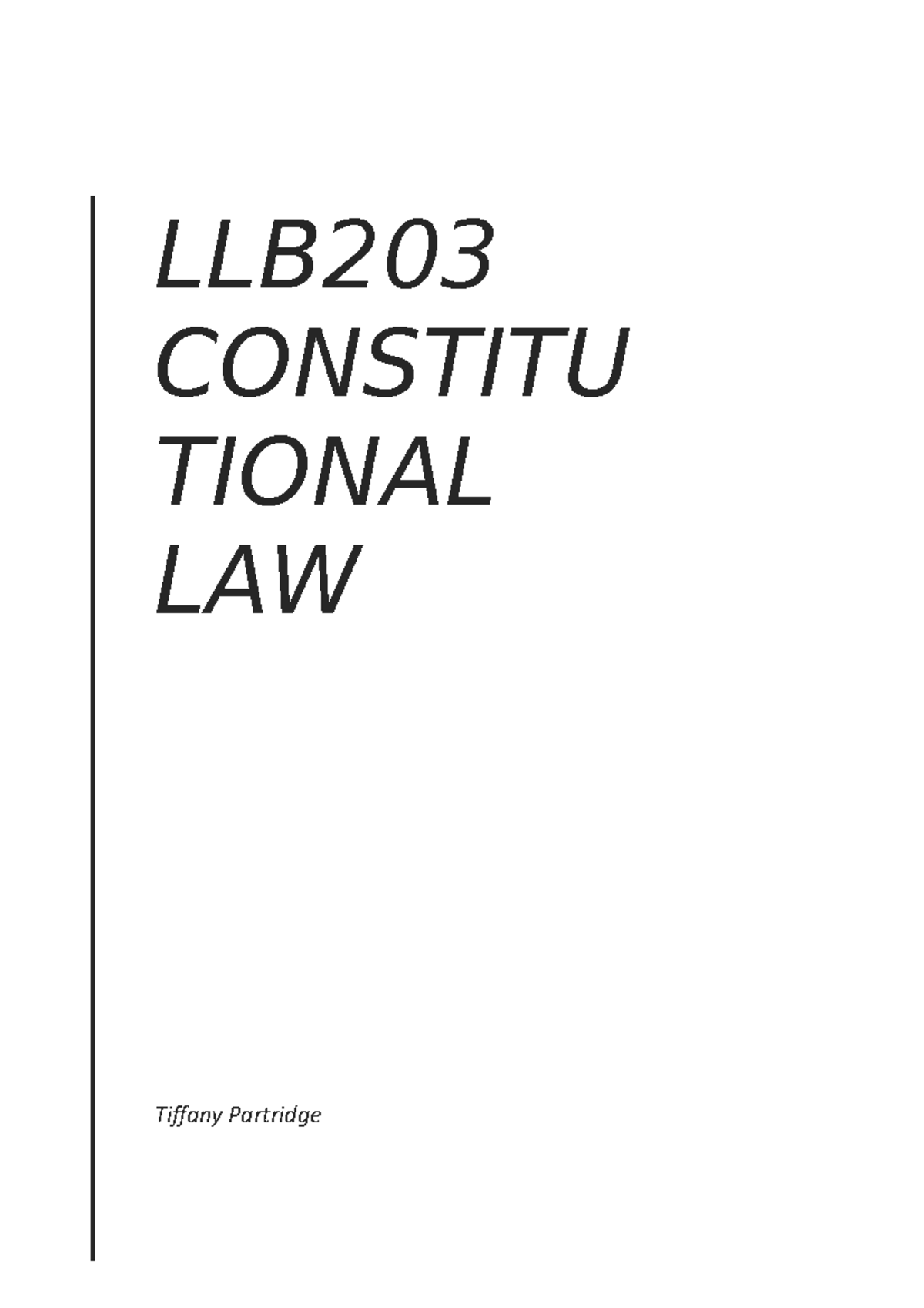 LLB203 Constitutional Law Notes - LLB203 - QUT - Studocu