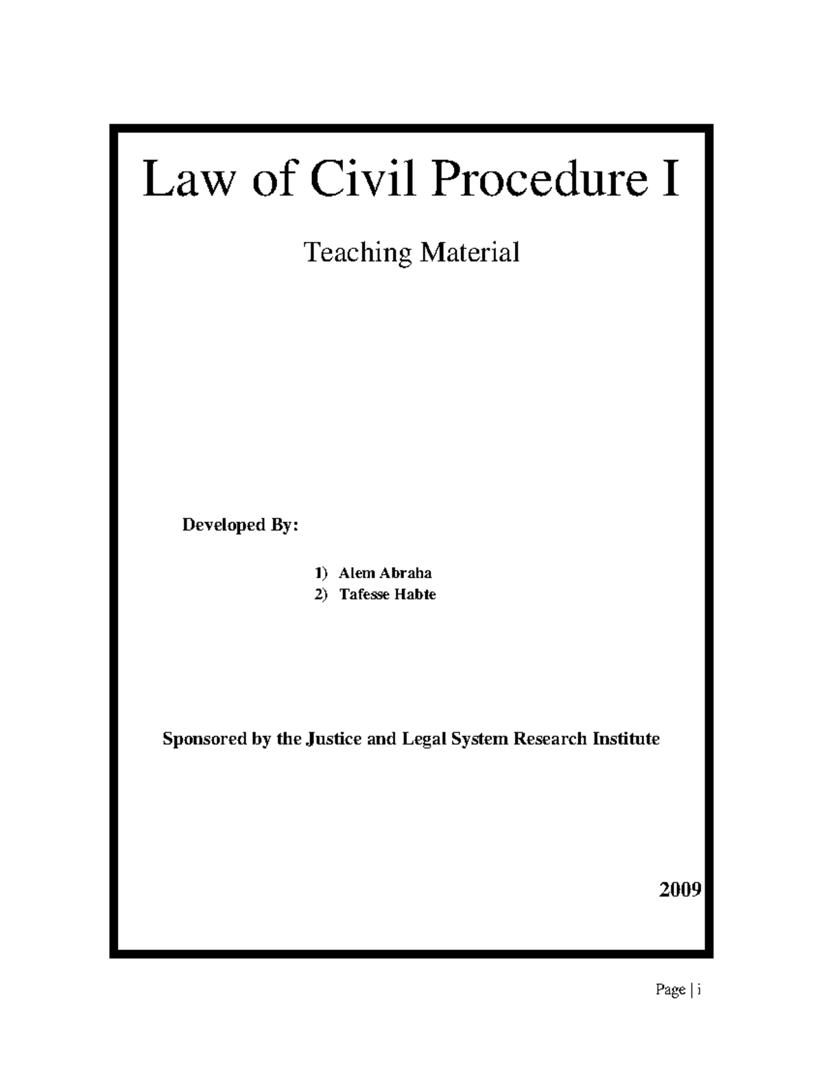 Civil Procedure I: Comprehensive Teaching Material Overview - Studocu
