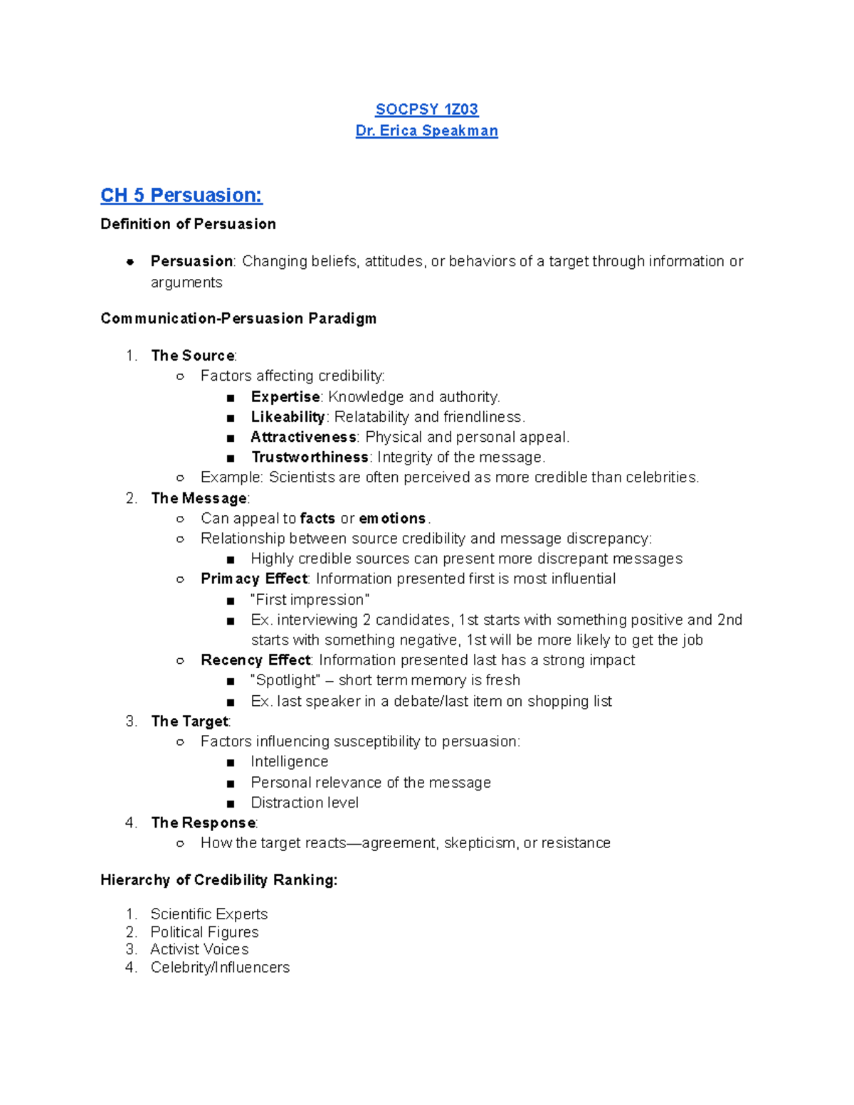 SOCPSY 1Z03 Final Exam Notes: Chapters 5-11 & Study Questions - Studocu