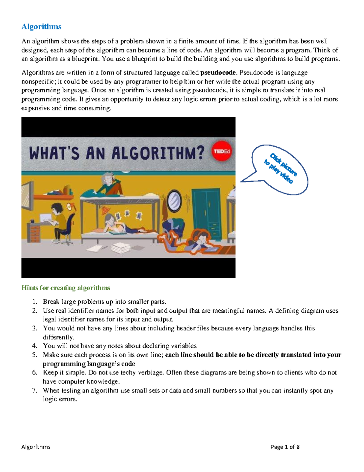 Algorithms - Algorithms An algorithm shows the steps of a problem shown ...
