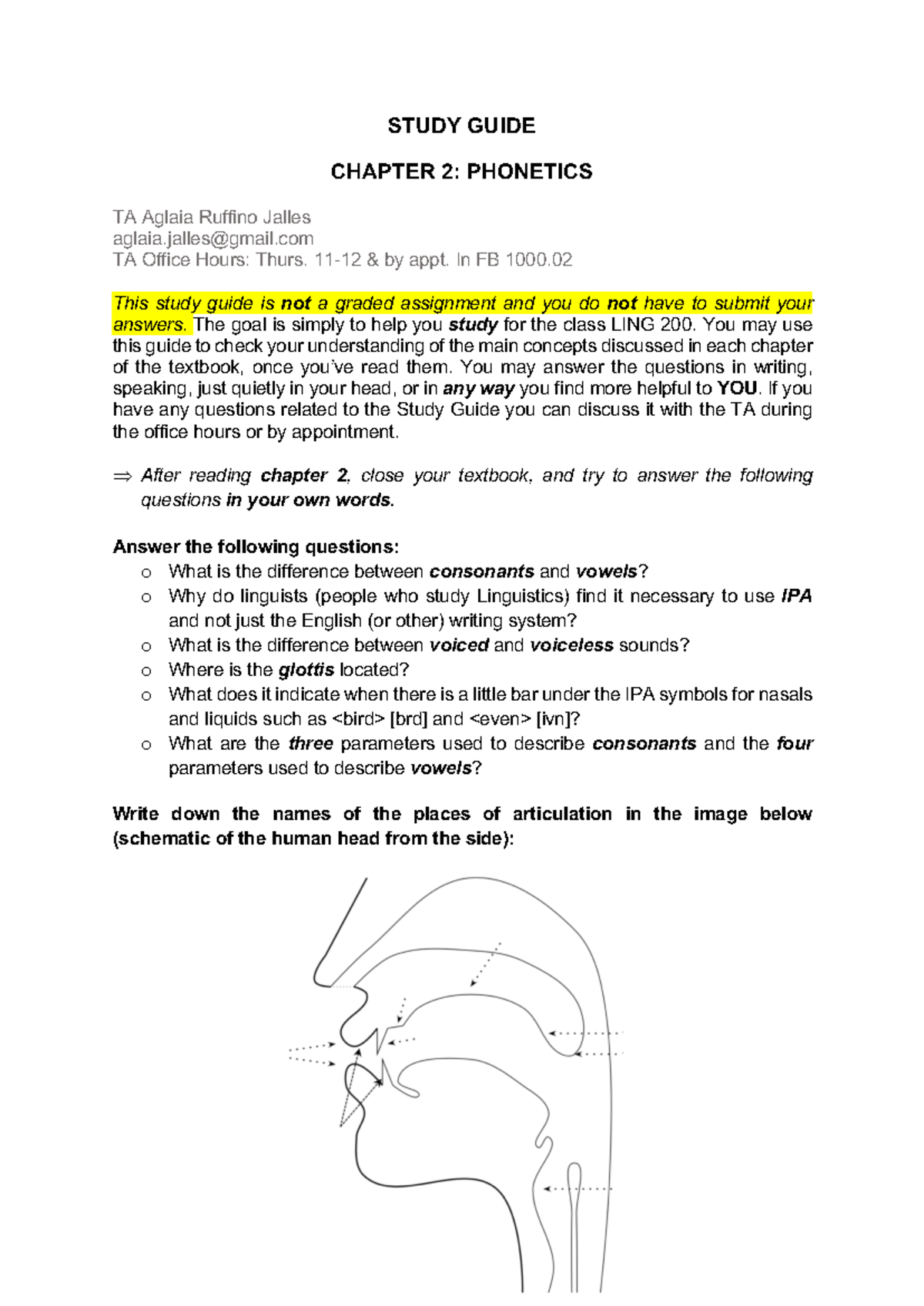 LING 200 Chapter 2 Phonetics Study Guide and Key Concepts - Studocu