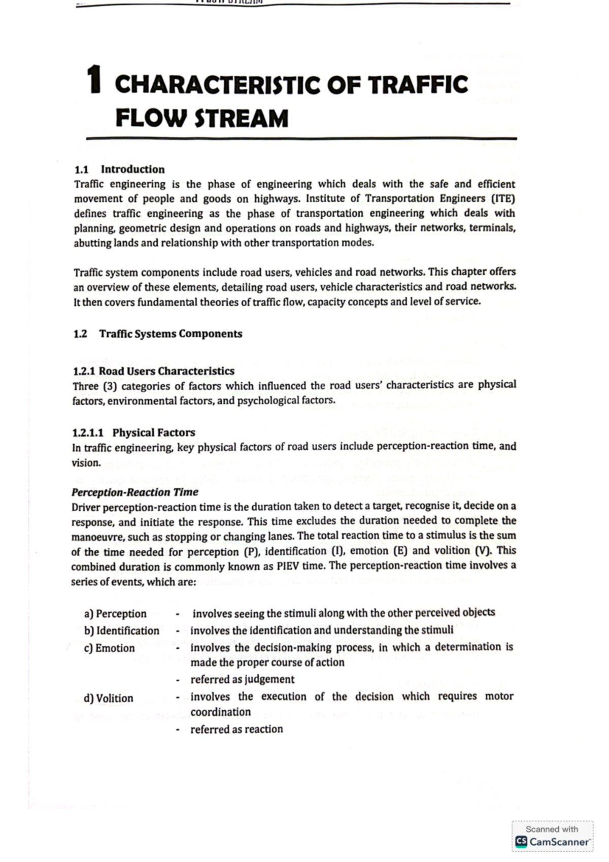 Characteristics of Traffic Flow Stream - NOTE - Studocu