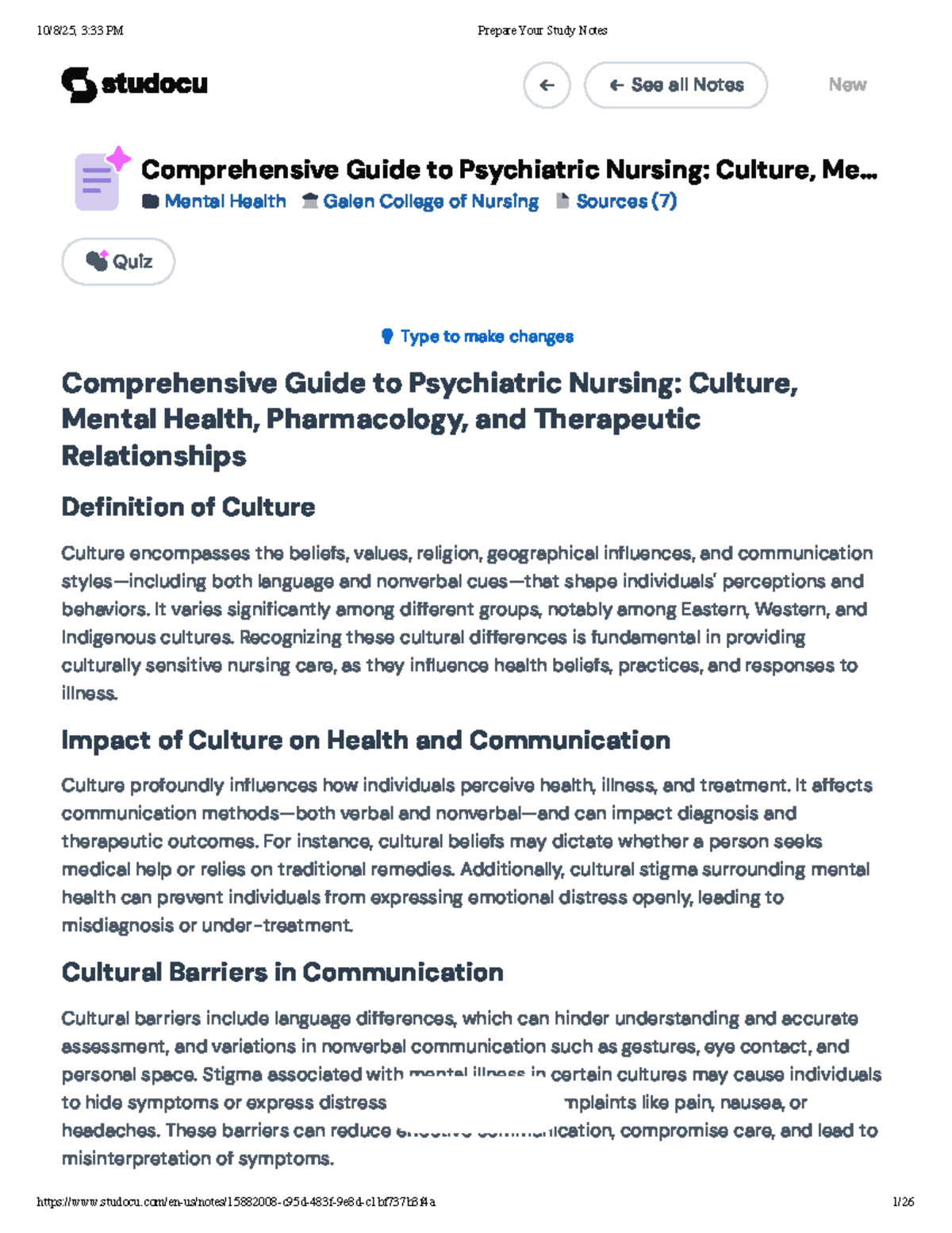 Comprehensive Guide to Psychiatric Nursing: Culture & Mental Health ...