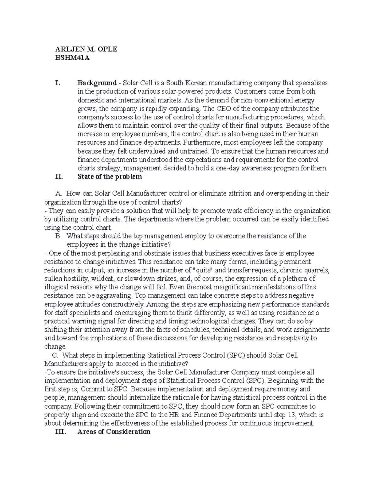 10 Task Performance 1 - ARG - ARLJEN M. OPLE BSHM41A I. Background ...