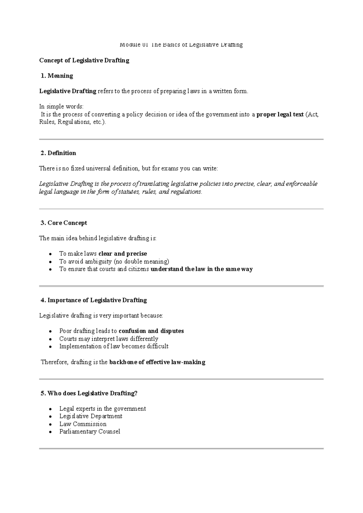 LLB 2023 Skills of Legislative Drafting & Judgment Writing (LSEC 1005 ...