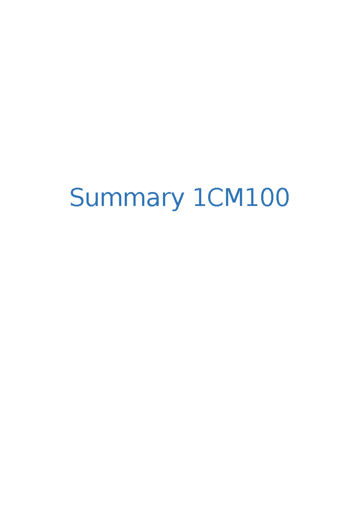 Summary 1CM100 - Classical Inventory Models Overview - Studeersnel