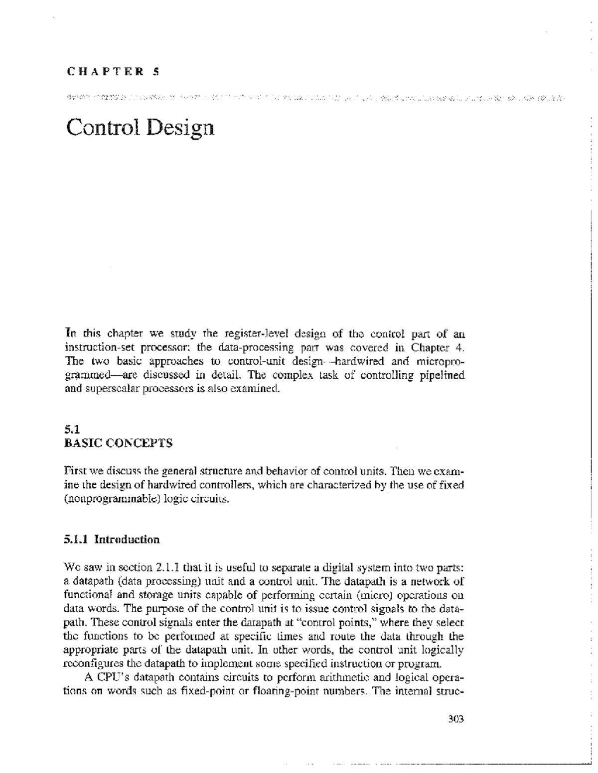 CHAPTER 5 Control Design - Computer Architecture and Organization 3rd ...