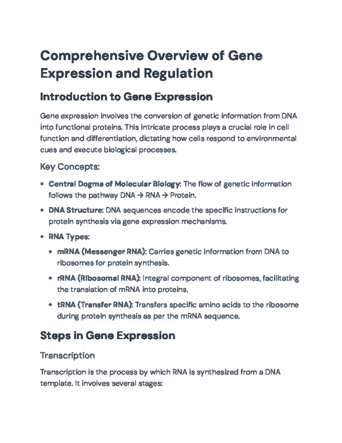 Gene Expression and Regulation: An Overview of Mechanisms and Impacts ...