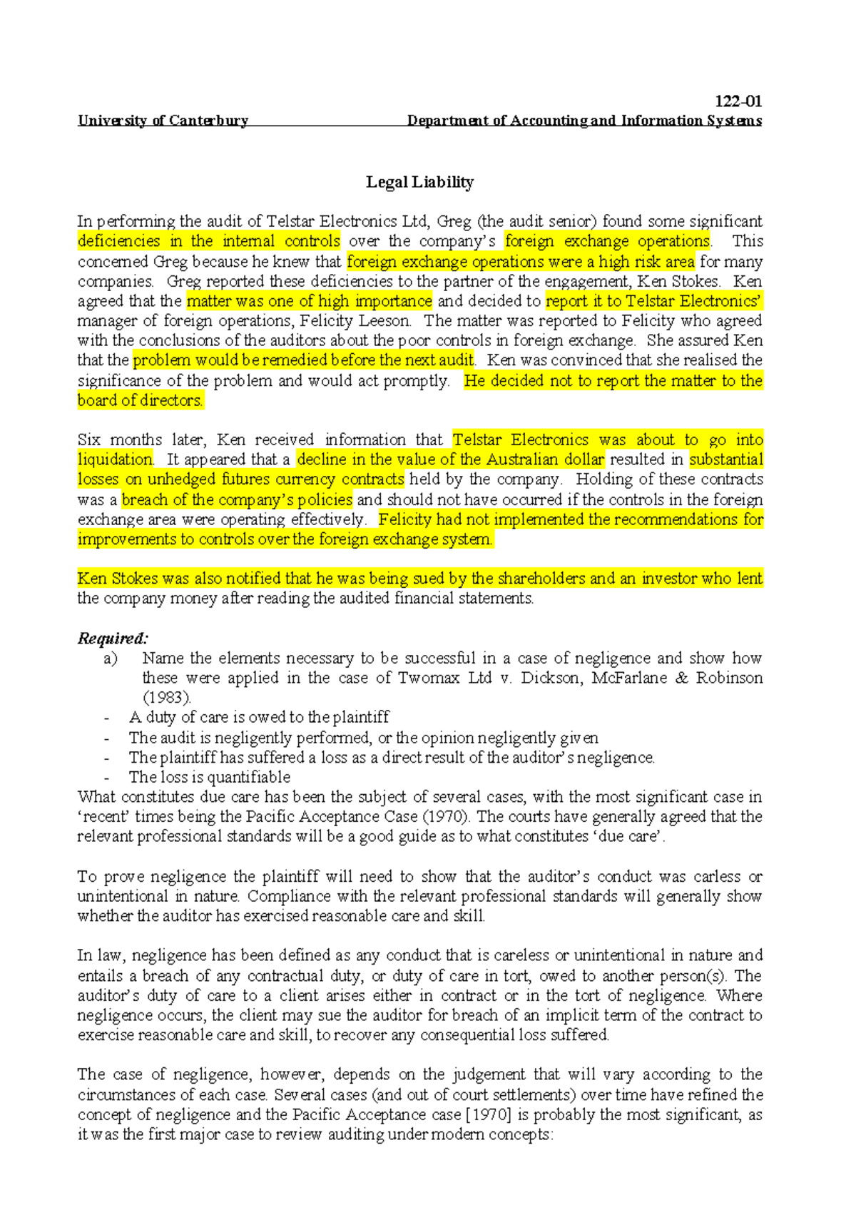 122-01 (Legal Liability) - 122- University of Canterbury Department of ...