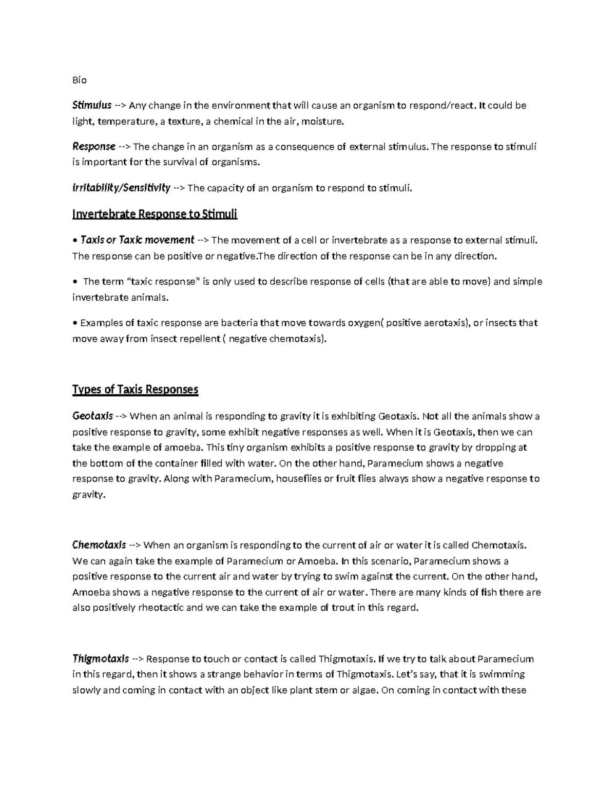 Bio 101: Taxis and Tropism - Reactions of Living Organisms to Stimuli ...