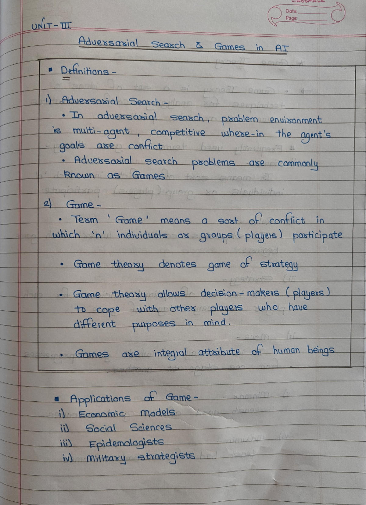 AI Unit 3 notes By Dk🖤 - computer engineering - Studocu