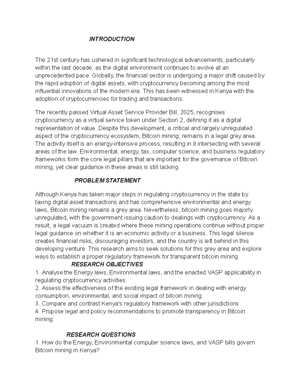 Literature Review: Addressing the Legal Vacuum in Bitcoin Regulation (LAW  2025) - Studocu