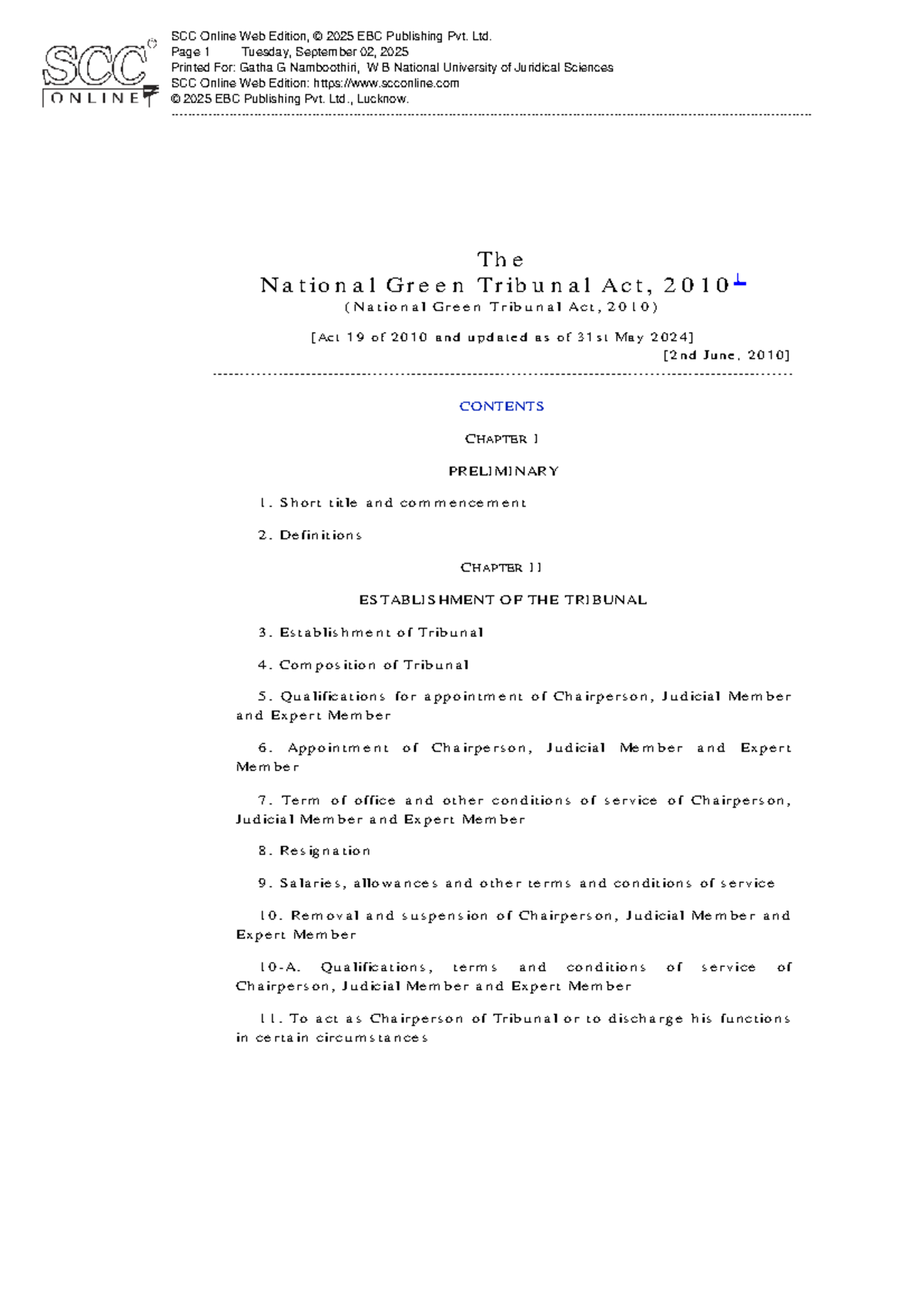 NGT 2010: Overview of the National Green Tribunal Act and Its ...