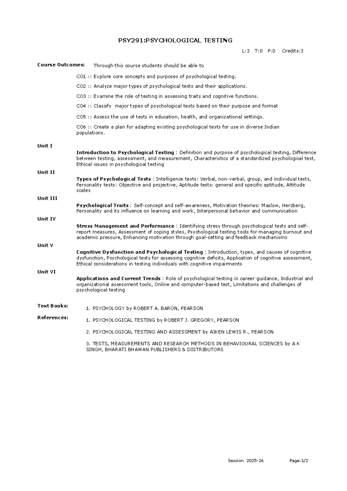 PSY291: Psychological Testing Course Overview and Key Concepts - Studocu