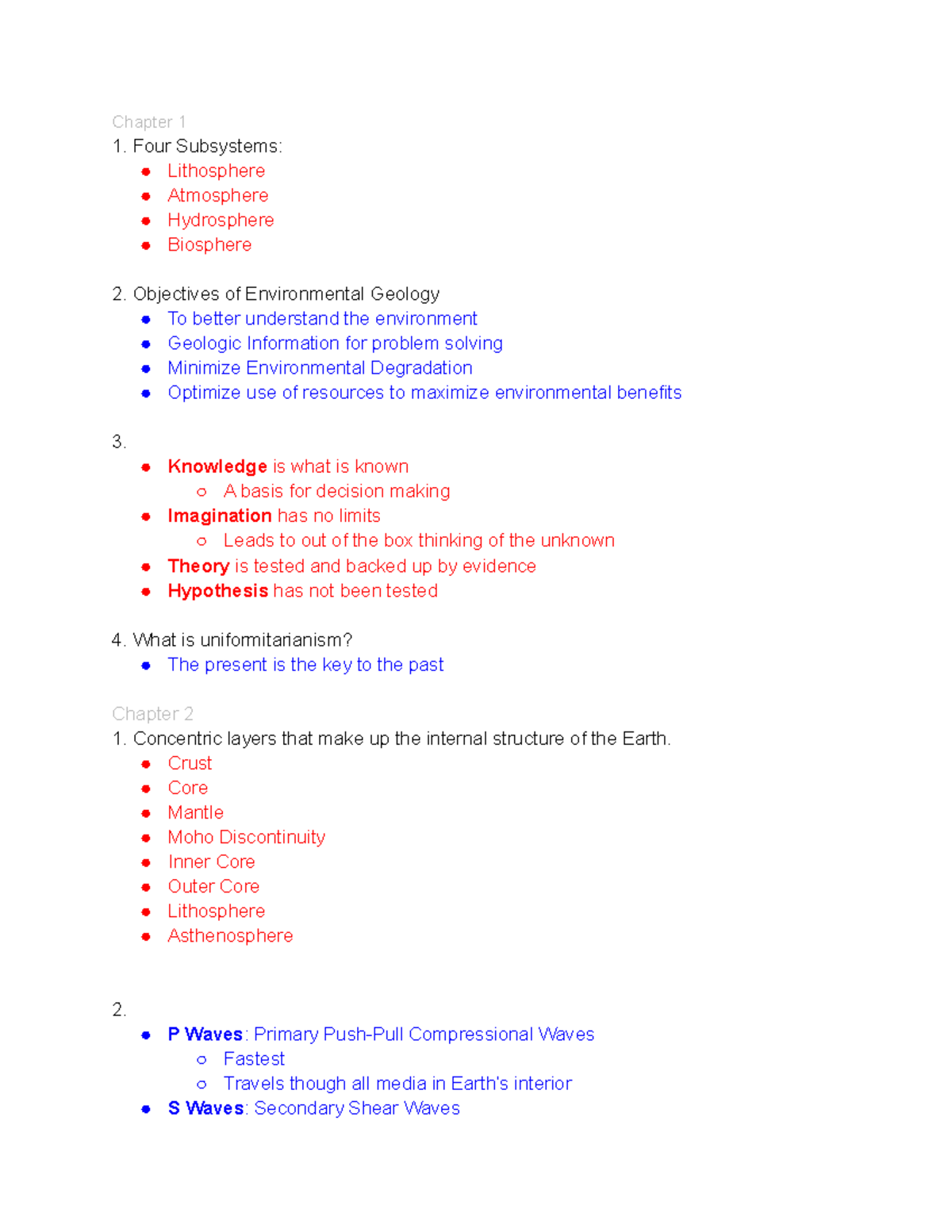 GEOL 101 Final Exam Study Guide: Key Concepts and Chapters Overview ...