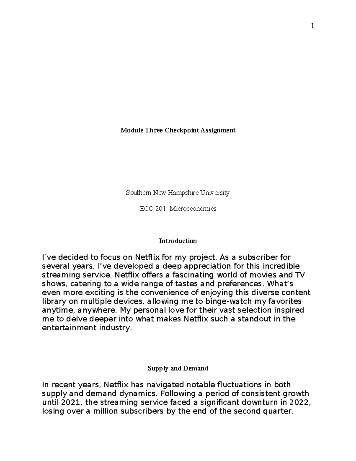 ECO 201 Module Three Checkpoint Assignment Template - Module Three ...